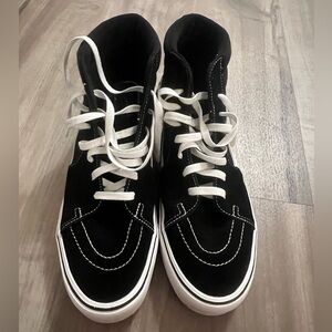 Vans Black High-Tops with White Accents